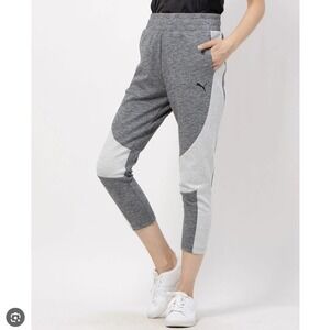 Puma Evostripe Sweatpants 7/8 Length 2-Tone Heather Gray XS